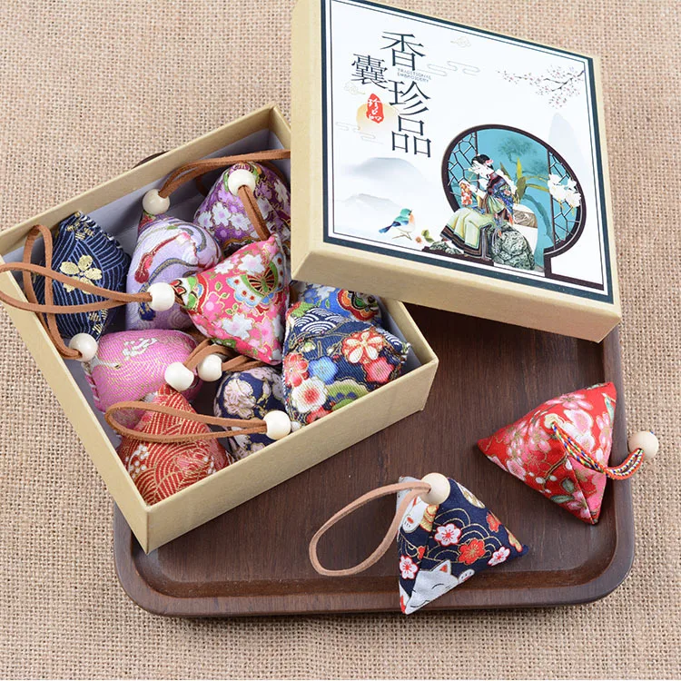 

10pcs Chinese Ancient Style Sachets Dragon Boat Festival Mini Rice Dumpling Sachet Wormwood Mosquito Repellent Antique Sachets