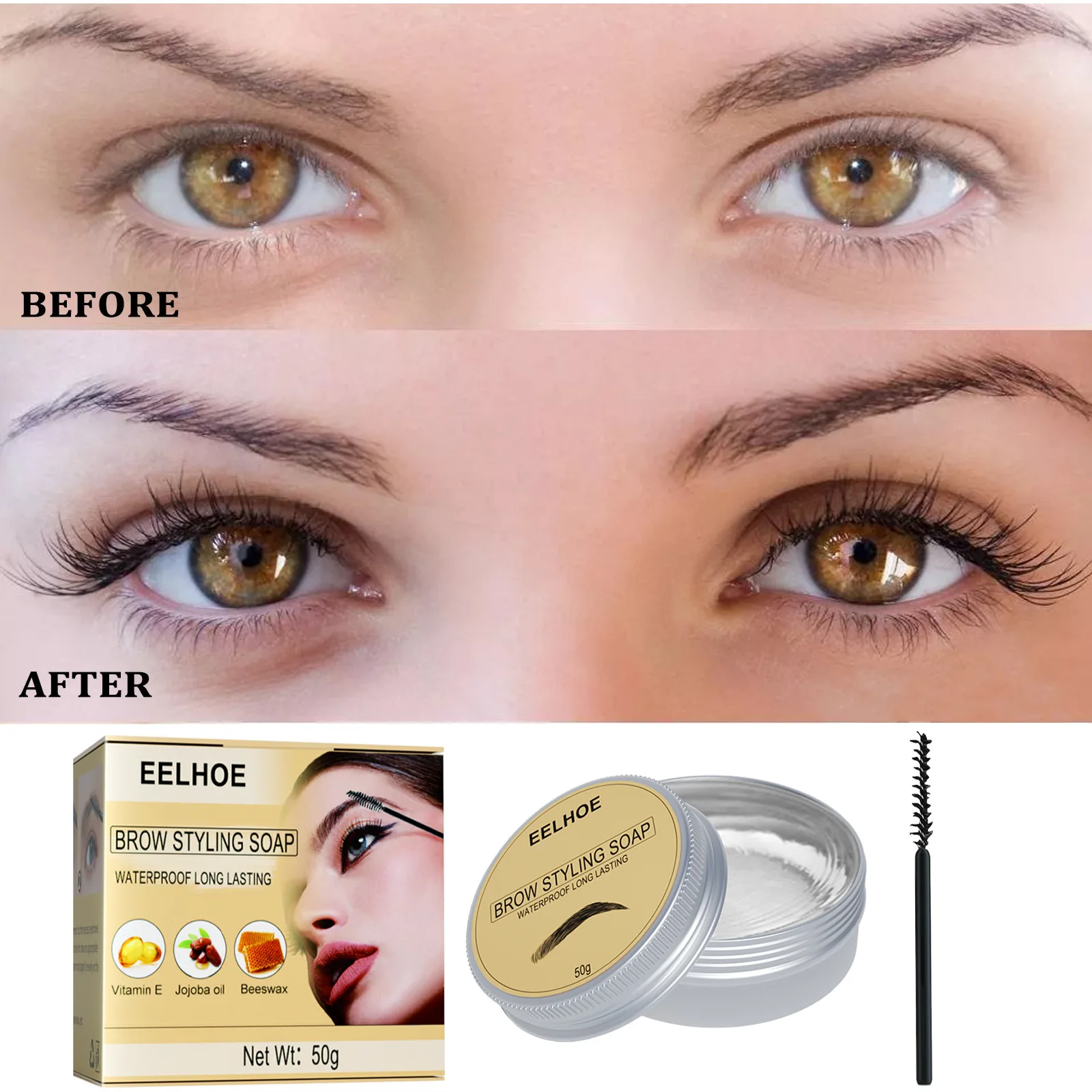 

Natural Eyebrow Styling Wax Gel Transparent Pomade Quick-drying Long-lasting Makeup Brow Sculpt Lift Cream Women Beauty Products