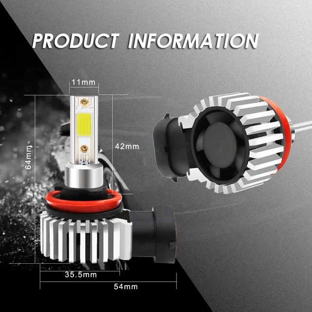 Durable Cob Bulb Led Headlight Waterproof Universal H11 H8 H9 Headlight Car Accessories Superbright Led Headlight Bulb 6
