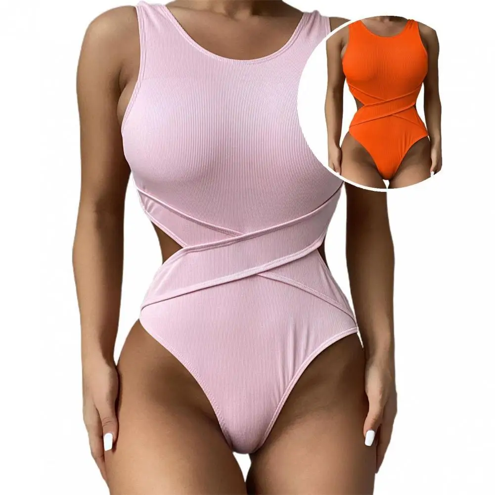 

Trendy Bathing Suit Round Necks Beachwear Women Swimsuit Quick Dry Bathing Suit