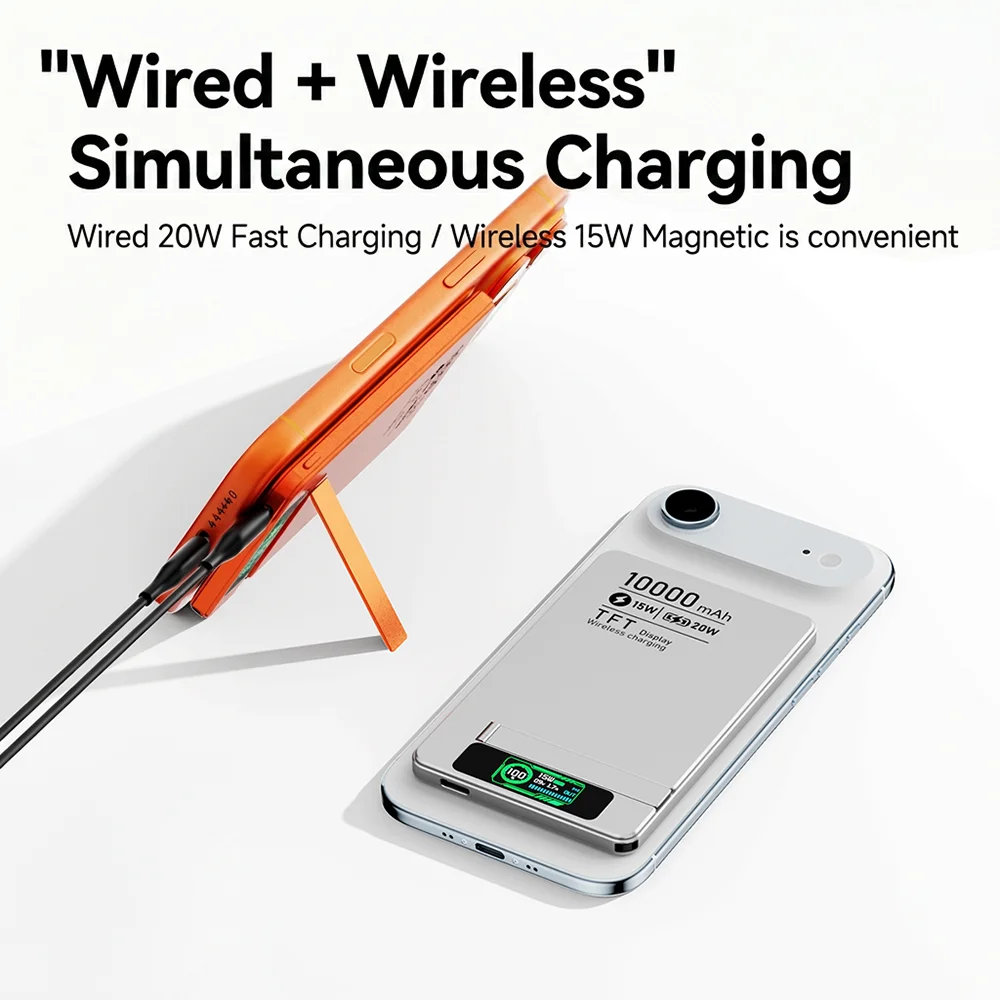 Фото Оригинальный магнитный внешний аккумулятор Powerbank для MagSafe, беспроводное зарядное устройство для iPhone 17 и Apple Watch №2