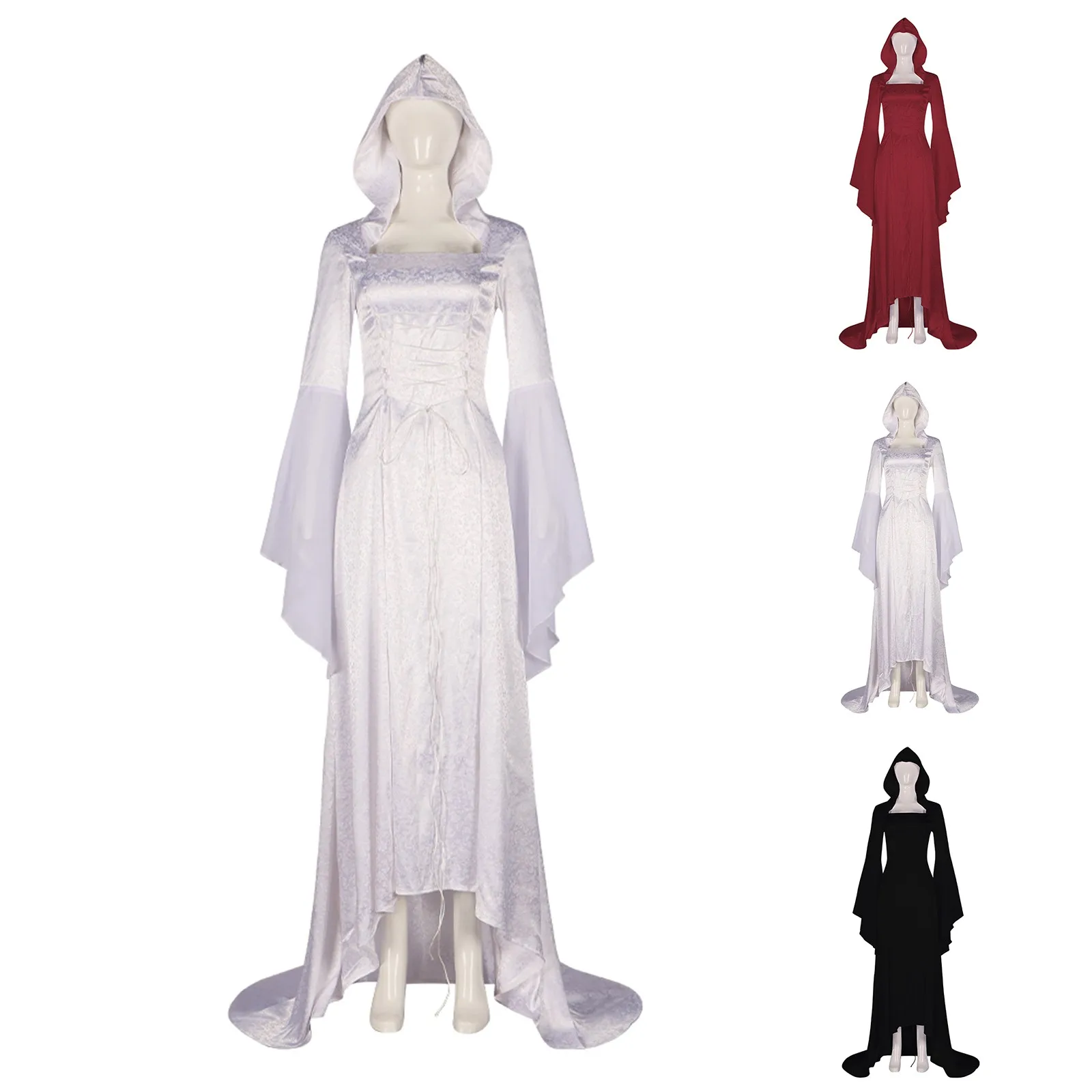 

Женское платье с длинным рукавом, черно-белое платье средней длины с рюшами в японском готическом стиле