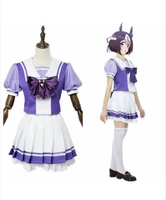 cosplay anime dress purple girl cute sexy costume full set big bow adult custom charm