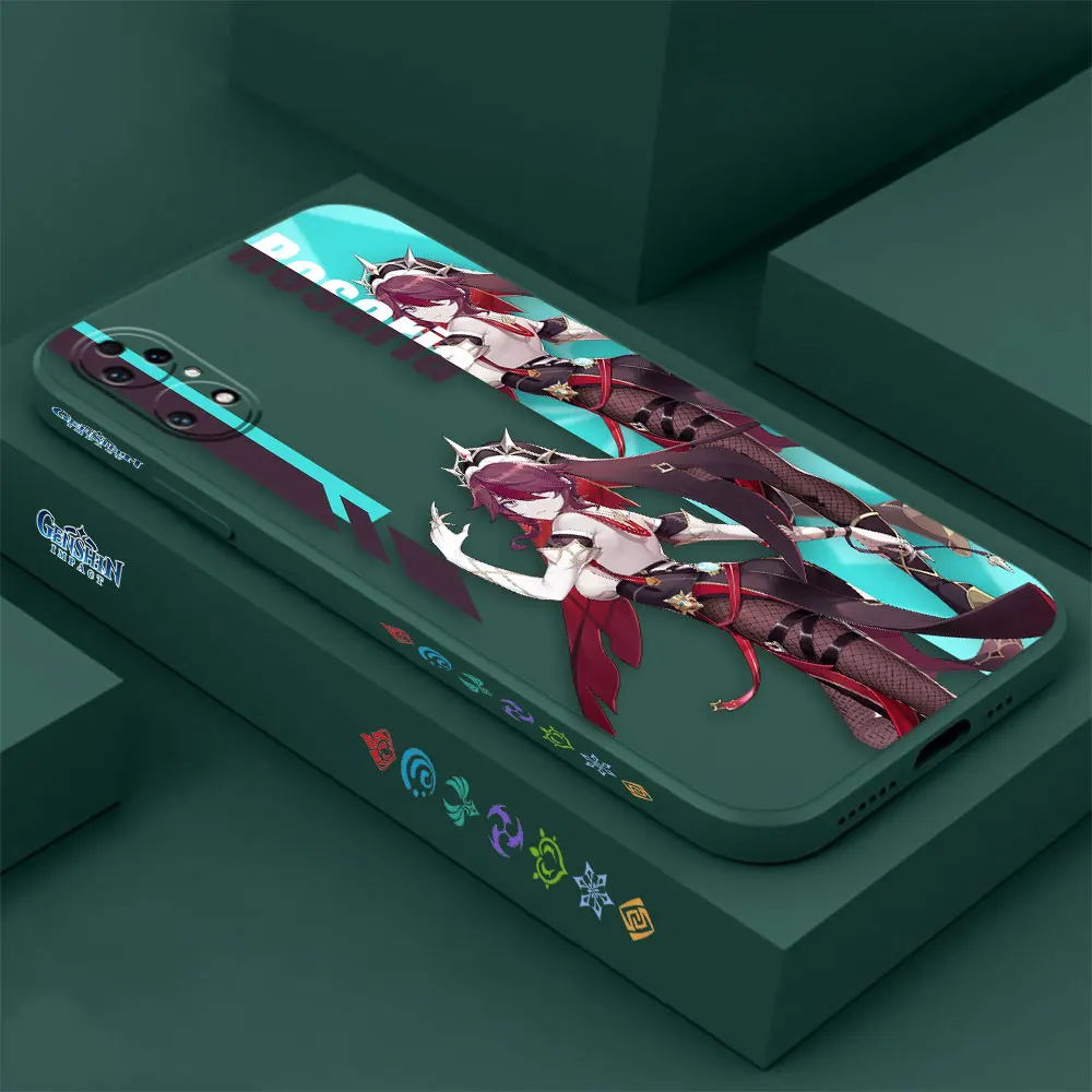 Genshin Impact Eula Rosaria Phone Case For Huawei P60 P50 P40 P30 P20 Mate 50 40 30 20 20X 10 Colour Liquid Silicone Cover Funda