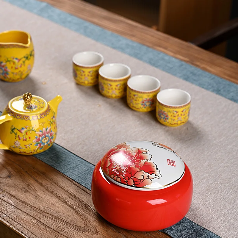 Чайный набор Ge из целадона герметичный чайник керамическая чайная коробка