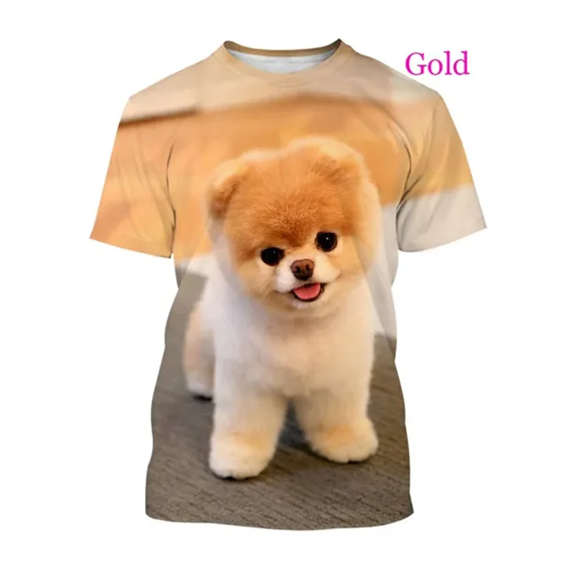 

Hot Sale Cute Pomeranian Graphic T-shirt For Men 3D Printed Dog Boys Girls T Shirts Harajuku Womens Y2k Tops Oversize Loose Tees