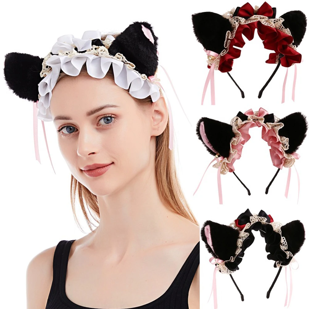 

2022 Cat Ears Anime Lolita Hair Accessories Ears Cosplay Kawaii Wig Gothic Headdress Kawaii Accessories Handiwork Head Band