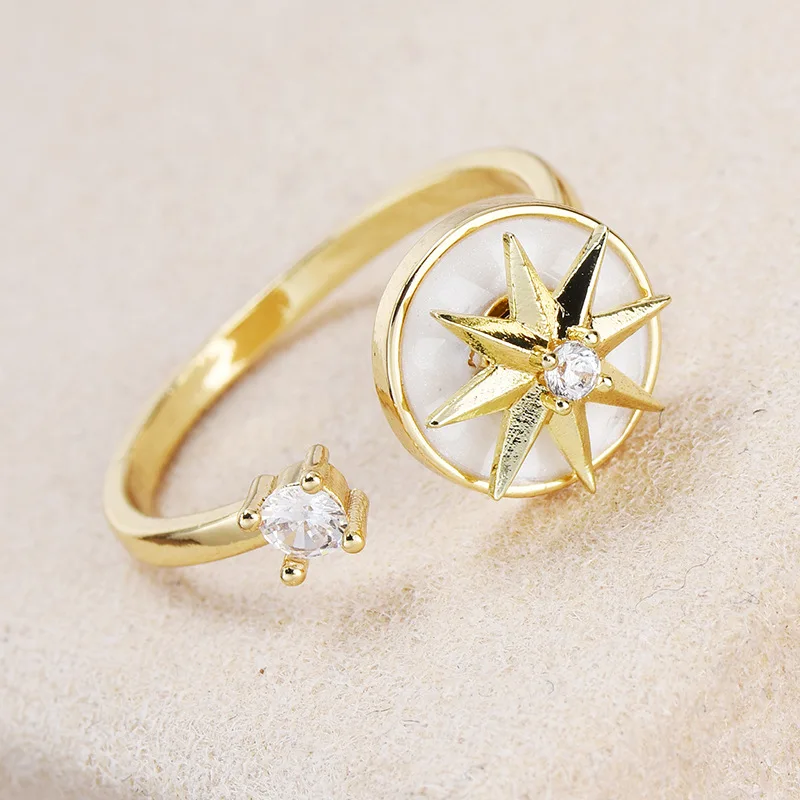 Вращающееся кольцо на удачу с тревожностью снежинка Радужное для вечеринки