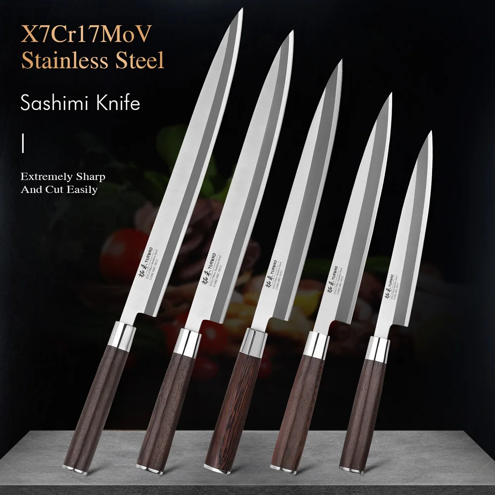 

Японский нож TURWHO для лосося, сашими, брикет, нож для рыбы, для приготовления мяса, острый нож шеф-повара