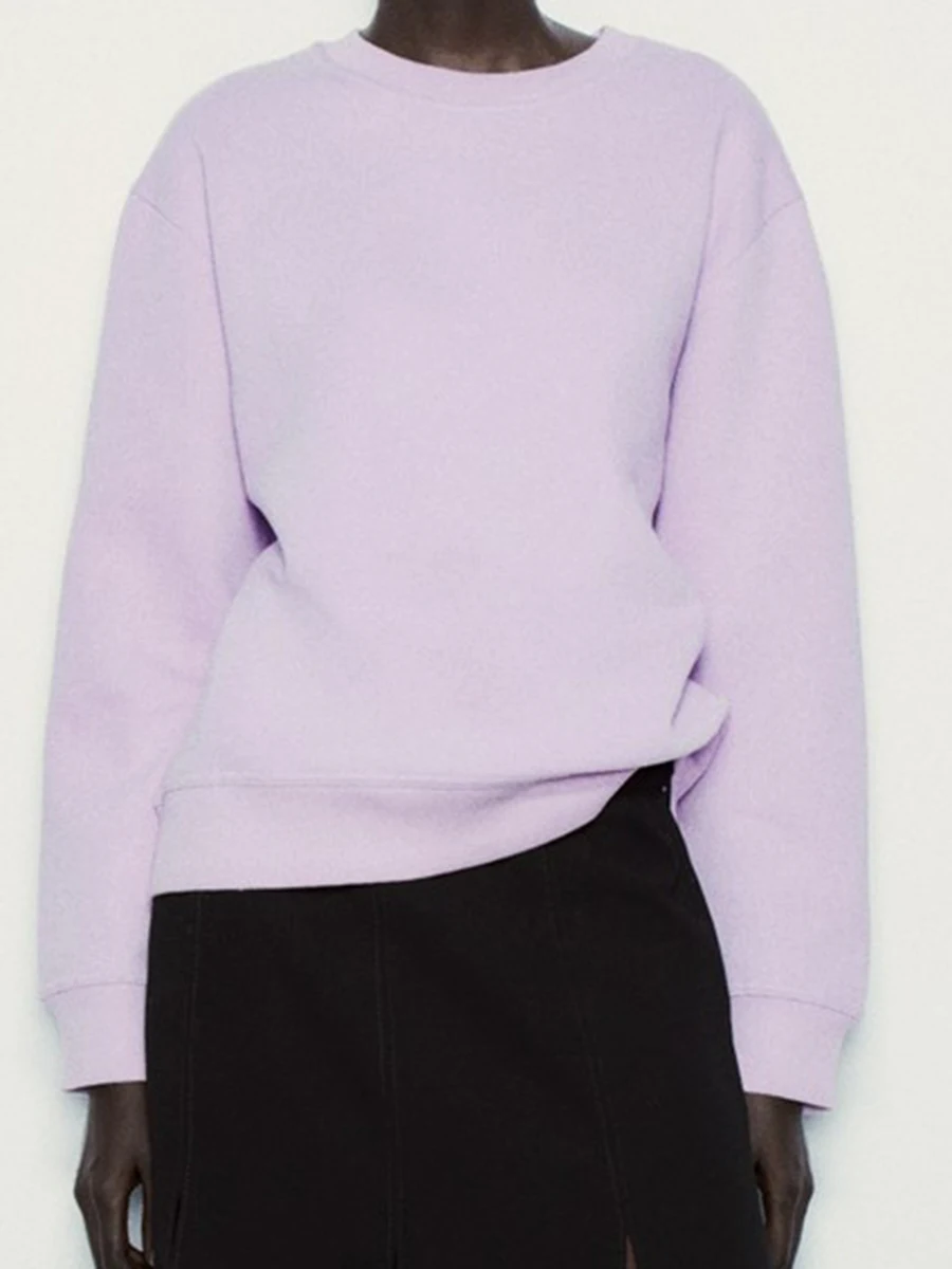 

Autumn Solid Sweatshirt Women 2023 New O-neck Long Sleeve Casual Fashion Hoodies Pullover Tops Ladies Chic Simple Sweatshirts