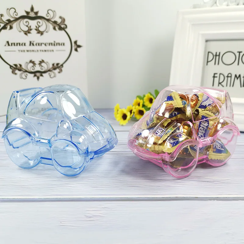 

12pcs/set Creative Cute Cartoon Car Candy Box Plastic Transparent Gift Storage Box for Children Birthday Party Supplies