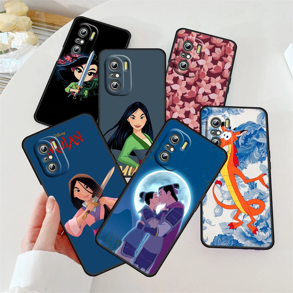 

Cool Disney Mulan For Redmi K60 K50 K40 K30 K20 Go S2 8A 7A 6Pro 5 Plus 5G Silicone Soft Black Phone Case