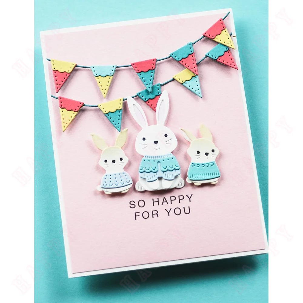 Металлические штампы Nordic Bunny Lamb Gnome для скрапбукинга