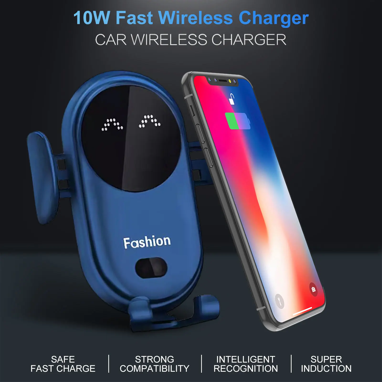 

Smart Car Wireless Charger Phone Holder 10W Fast Wireless Charger Air Vent Mount Stand Charger Mobile Phone Holders