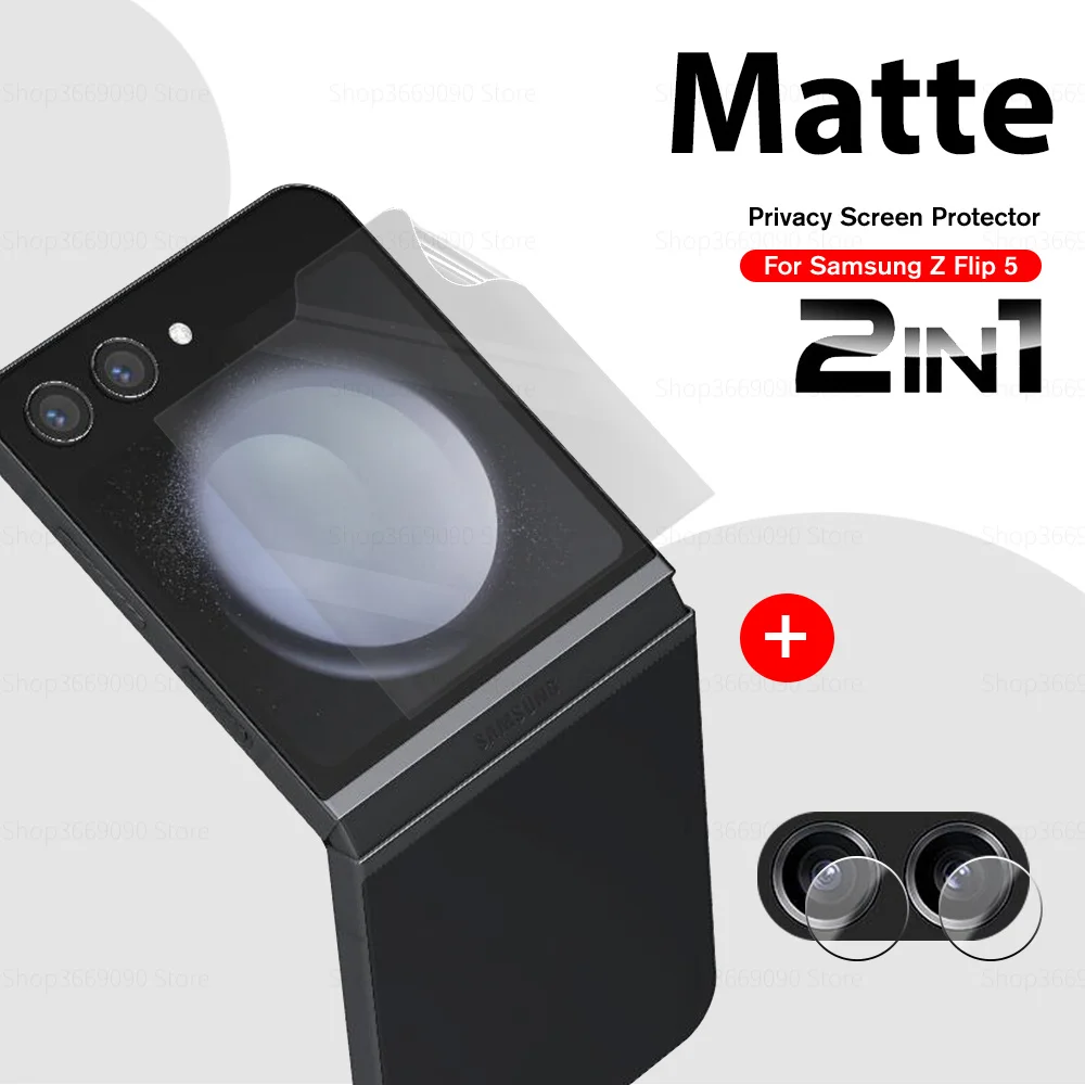 

2to1 Camera Glass Anti-Fingerprin Matte Hydrogel Film For Samsung Galaxy Z Flip5 Back Screen Protector Samsun ZFlip5 Flip 5 5G