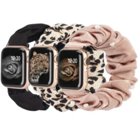 scrunchie strap for apple watch band 38mm 40mm 41mm 42mm 44mm 45mm elastic nylon solo loop smart bracelet iwatch 7 6 5 4 3 se 2