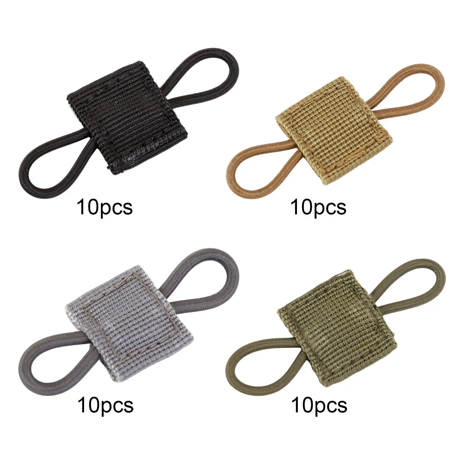 

Set of 10 Ribbon Buckle for PTT , to Fix Glow Stick , Wire Ropes, Water Bag Tubes, etc Webbing Accessory Easy to Attach