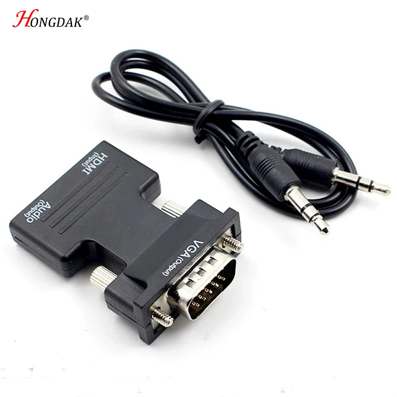 

Переходник HDMI «Мама»-VGA 3 в 1 с аудиокабелем 50 см 3,5 мм, видеокабели 1080P для HD ТВ проектора монитора, разветвитель HDMI
