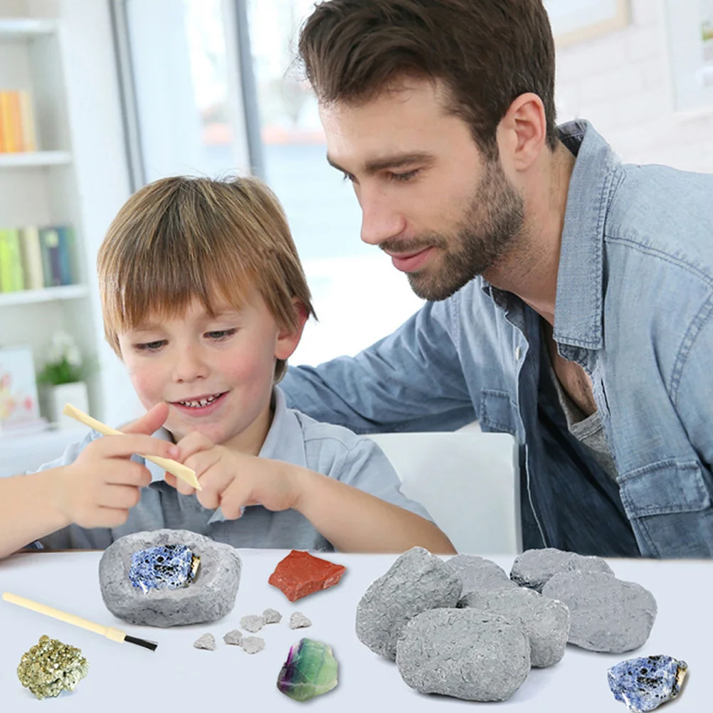 

DIY Archaeological Dig Stone Digging Toy Mineral Specimens Kids Collection Tools Natural Gemstone Playset
