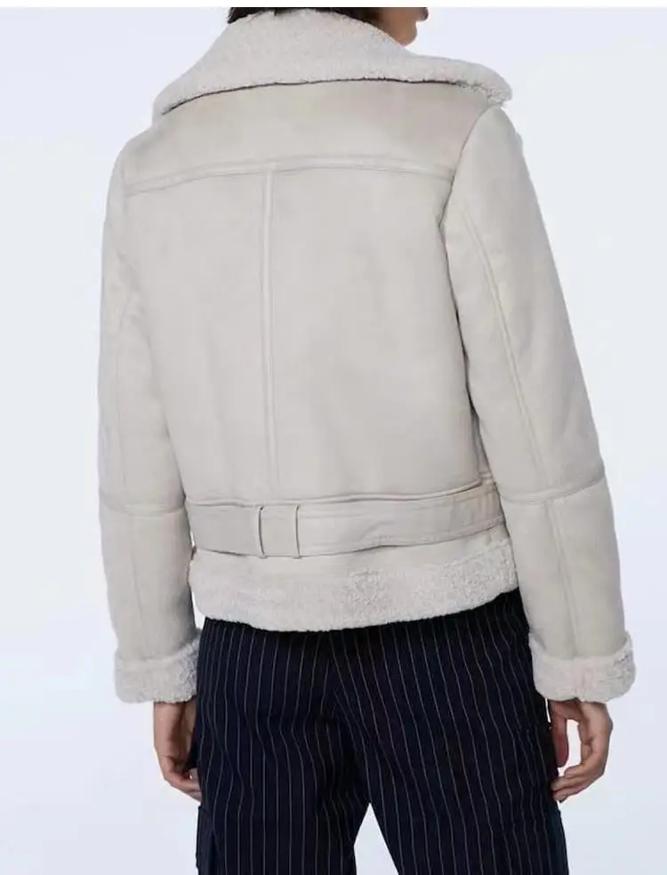 Autumn and Winter New Womens Coat Casual Fur Integrated Lamb Fleece Double-sided Warm Lapel Jacket for Women