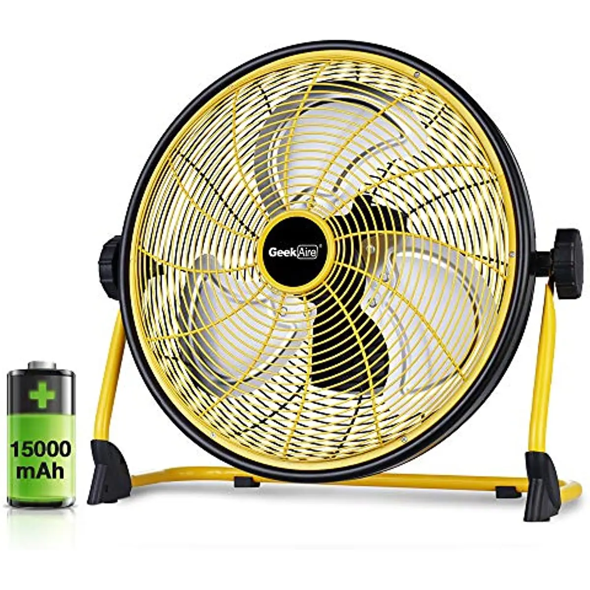 

Перезаряжаемый высокоскоростной напольный вентилятор 16 дюймов, портативный вентилятор с аккумулятором 15000 мАч, работает весь день, беспроводной промышленный вентилятор