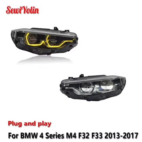 Автомобильные светодиодные фары в сборе для BMW серии 4 M4 F32 F33 2013-2017, автоматические противотуманные фары DRL, стоп-сигналы поворота Plug and Play