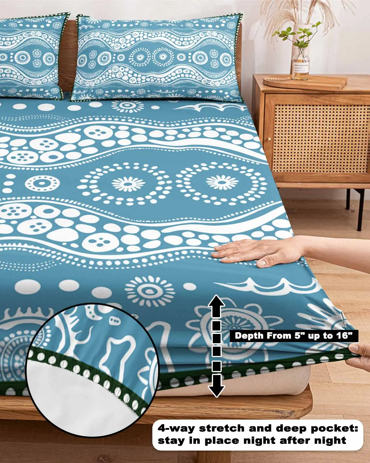 Волна точка граффити абстрактная простыня из полиэстера наматрасник четыре угла