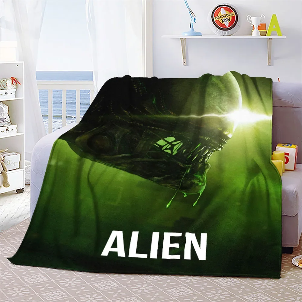Модное одеяло с изображением инопланетянина удобное офисное дорожное воздушным