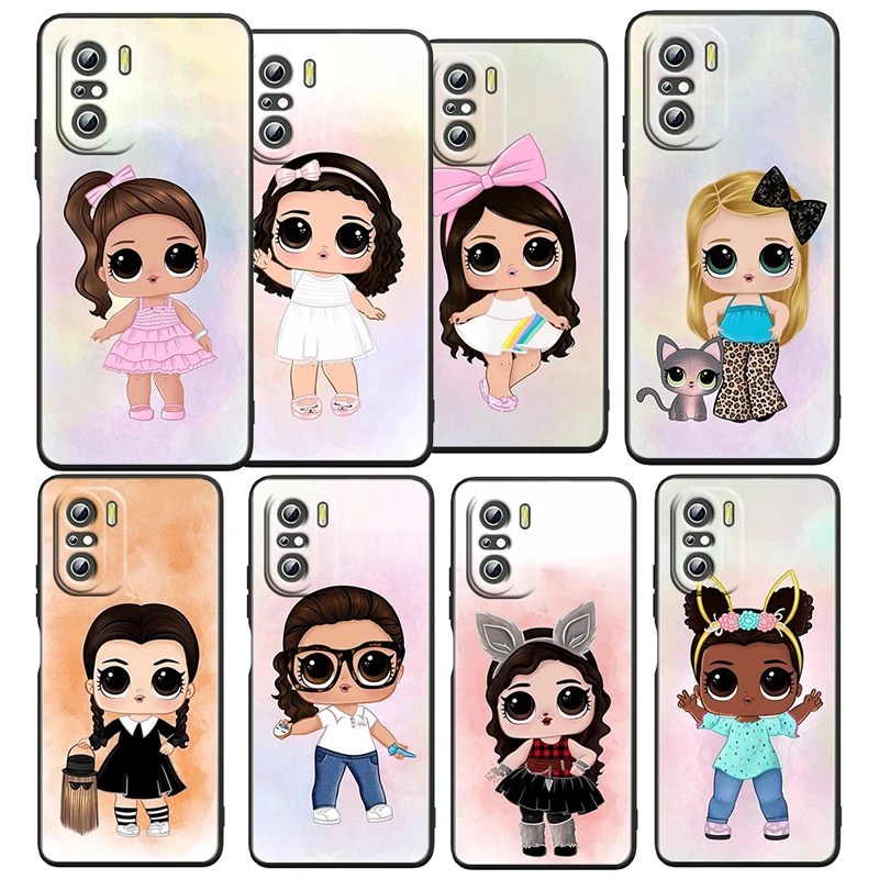 

Cartoon L.O.L. SURPRISE For Xiaomi Redmi K50 Gaming Pro 5G 10 9 9A 9C 9T 8 7 6 5 4X TPU Soft Black Phone Case Fundas Capa Cover