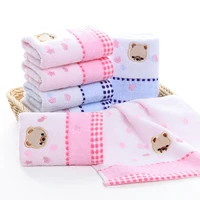 2pcs 100cotton cartoon bear jacquard children face towel soft absorbent cute small bath towel 2550cm