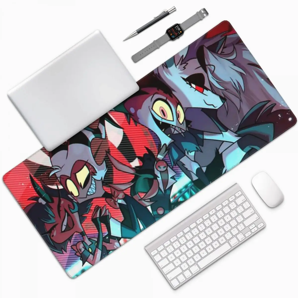 Loona Collage Helluva Boss аниме большой коврик для мыши компьютерная клавиатура игровой ПК