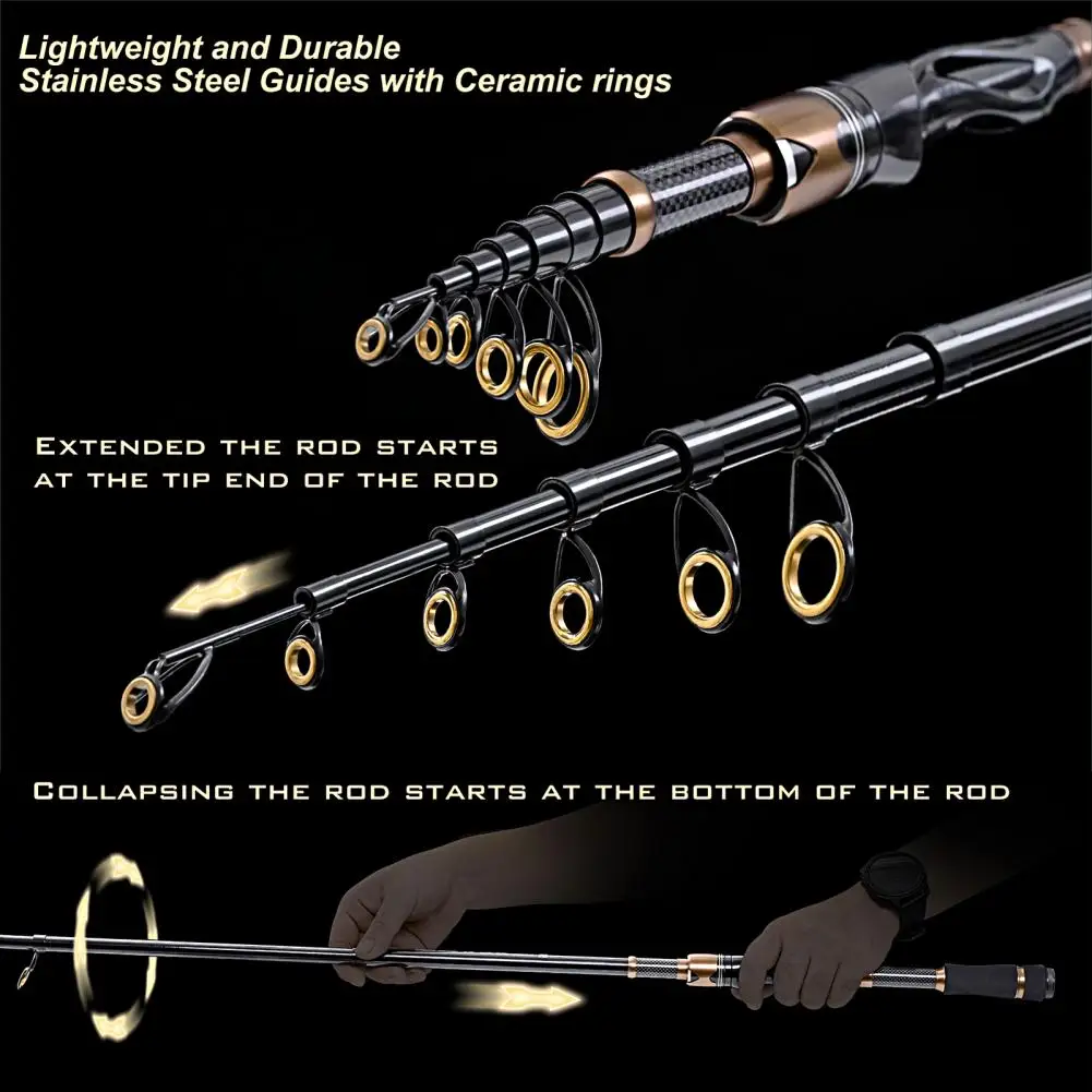

Excellent Fishing Rod Adjustable 180cm/210cm Carbon Portable Marine Fishing Rod Black Marine Fishing Rod Fishing Tools