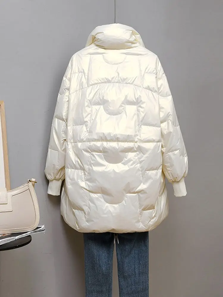 Women Long Down Jacket New Casual Style White Duck Down Full Sleeve Jackets Autumn Winter Coats And Parkas Female Outwear