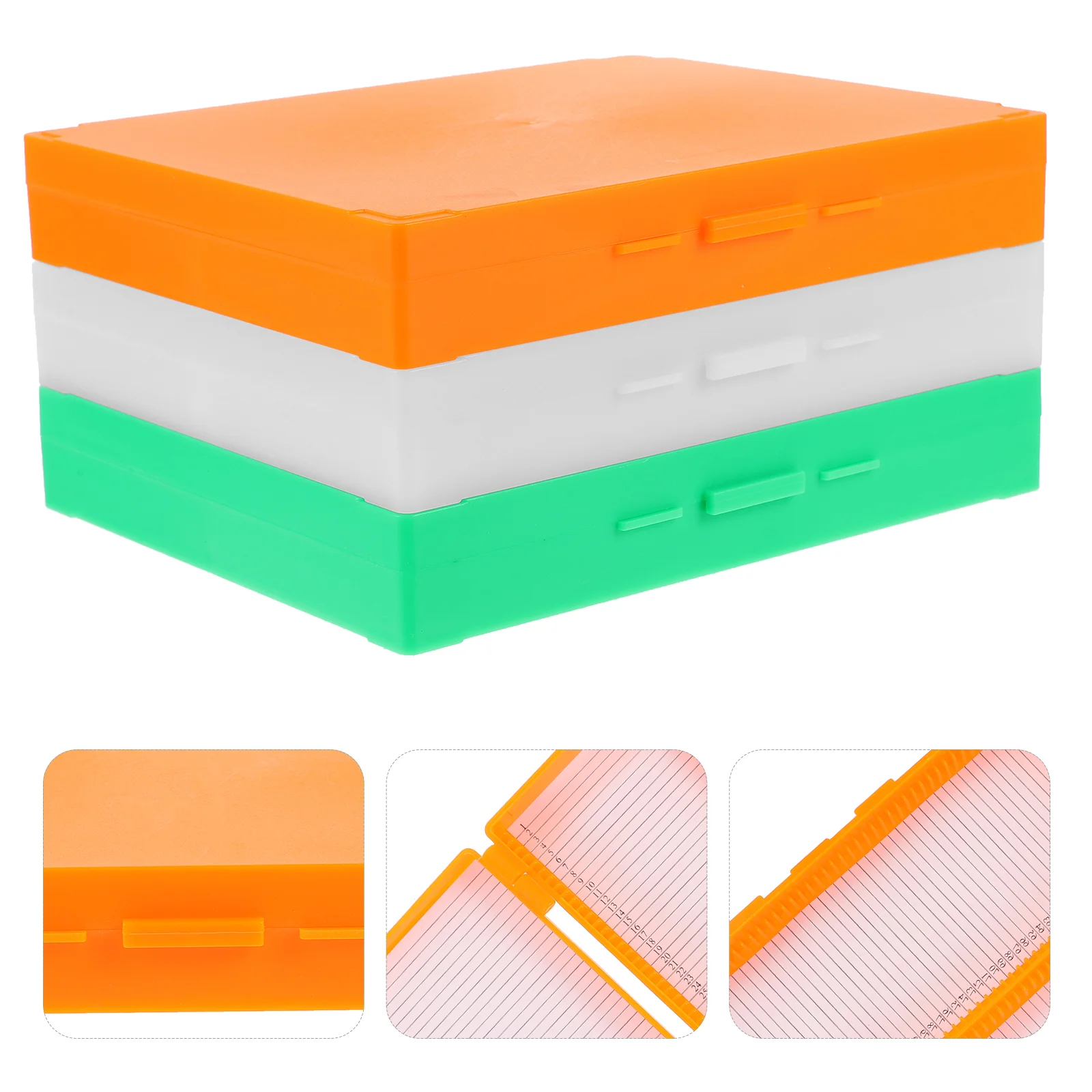 

3 Pcs Microscope Slide Storing Tool Plates Holder Slides Slideshow Storage Laboratory Supply Abs Plastic Trays