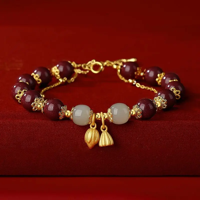 UMQ оригинальный женский браслет из двух шихуанских лотосов серебро 925 пробы