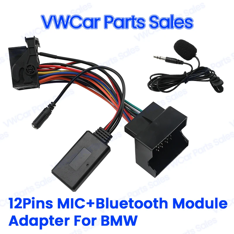 

Car Bluetooth 5.0 AUX Adapter Microphone Handsfree For BMW E60 E63 E64 E61 E80 E81 E82 12Pins Cable Adapter Plug and Play
