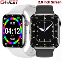 chycet 2 0 inch screen iwo smart watch men women bluetooth call smartwatch fitness tracker heart rate monitor for android ios
