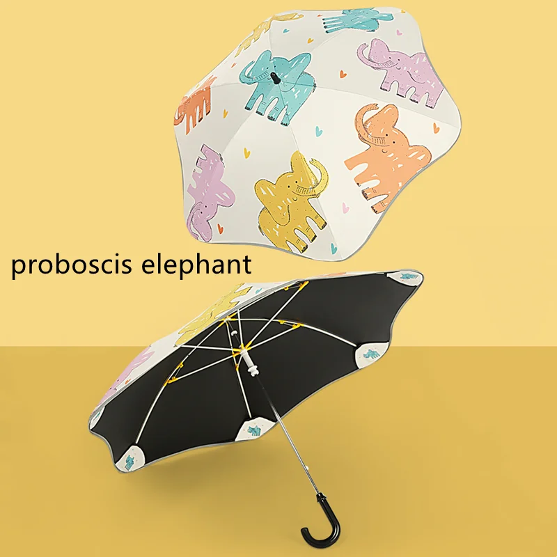 

Cartoon Fillet Parasol Kids Umbrella Anti UV Safe Children Umbrella Rain Ultralight Beach Umbrellas Windproof 6 Ribs
