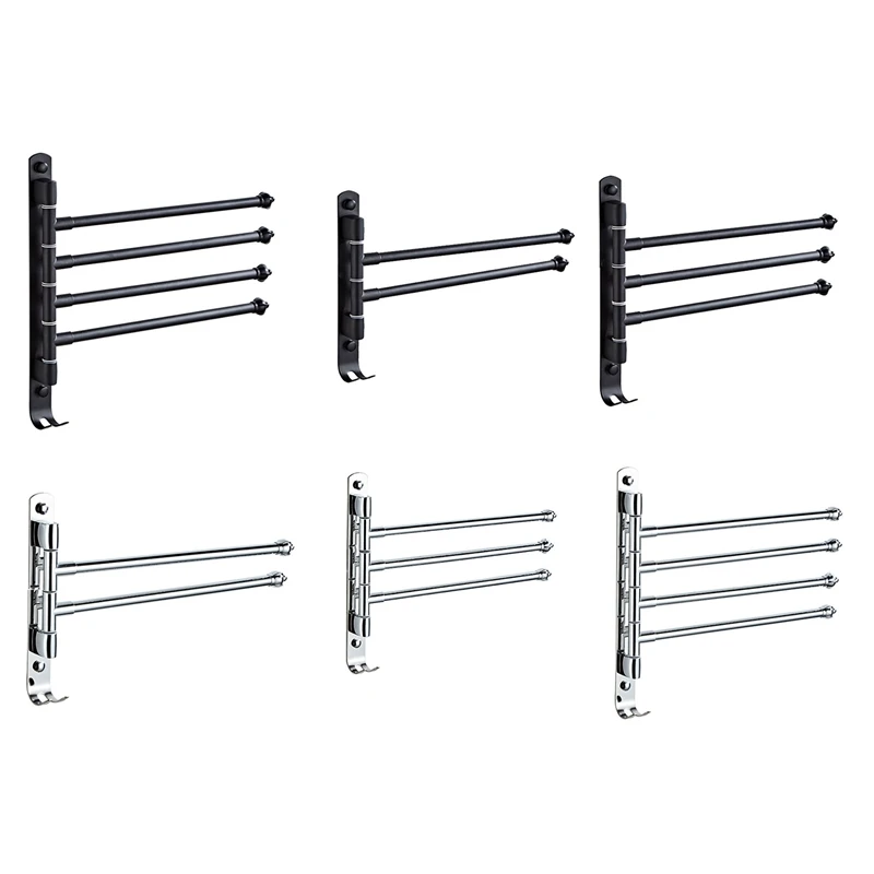 Bathroom Towel Rack, Rotating Towel Rack, Wall-Mounted Towel Bar Suitable For Bathroom Organizer