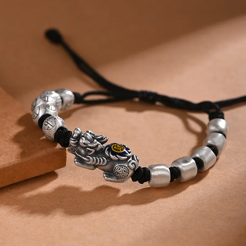 

Плетеный вручную браслет Pixiu мужской Плетеный ремешок Ретро этнический стиль пара