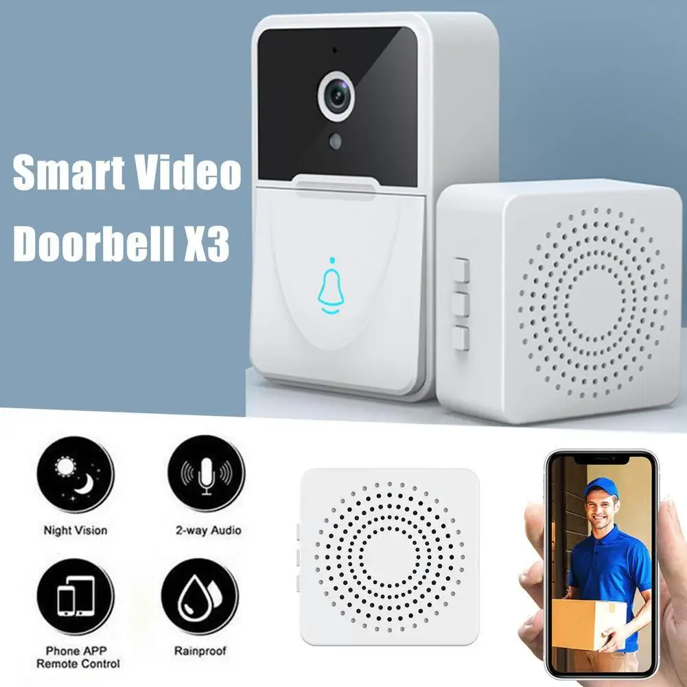 

WIFI Video Doorbell Smart Home Wireless Phone X3 Door Bell Camera Security Video Intercom HD IR Night Vision For Apartments