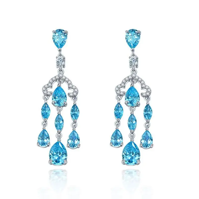 

Женские серьги из серебра 925 пробы, с кристаллами