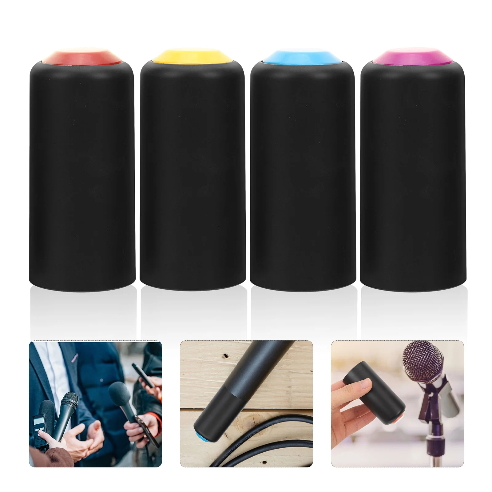 

4 Pcs Microphone Cover Wireless Covers Microphones Plastic Caps Speaking Tail