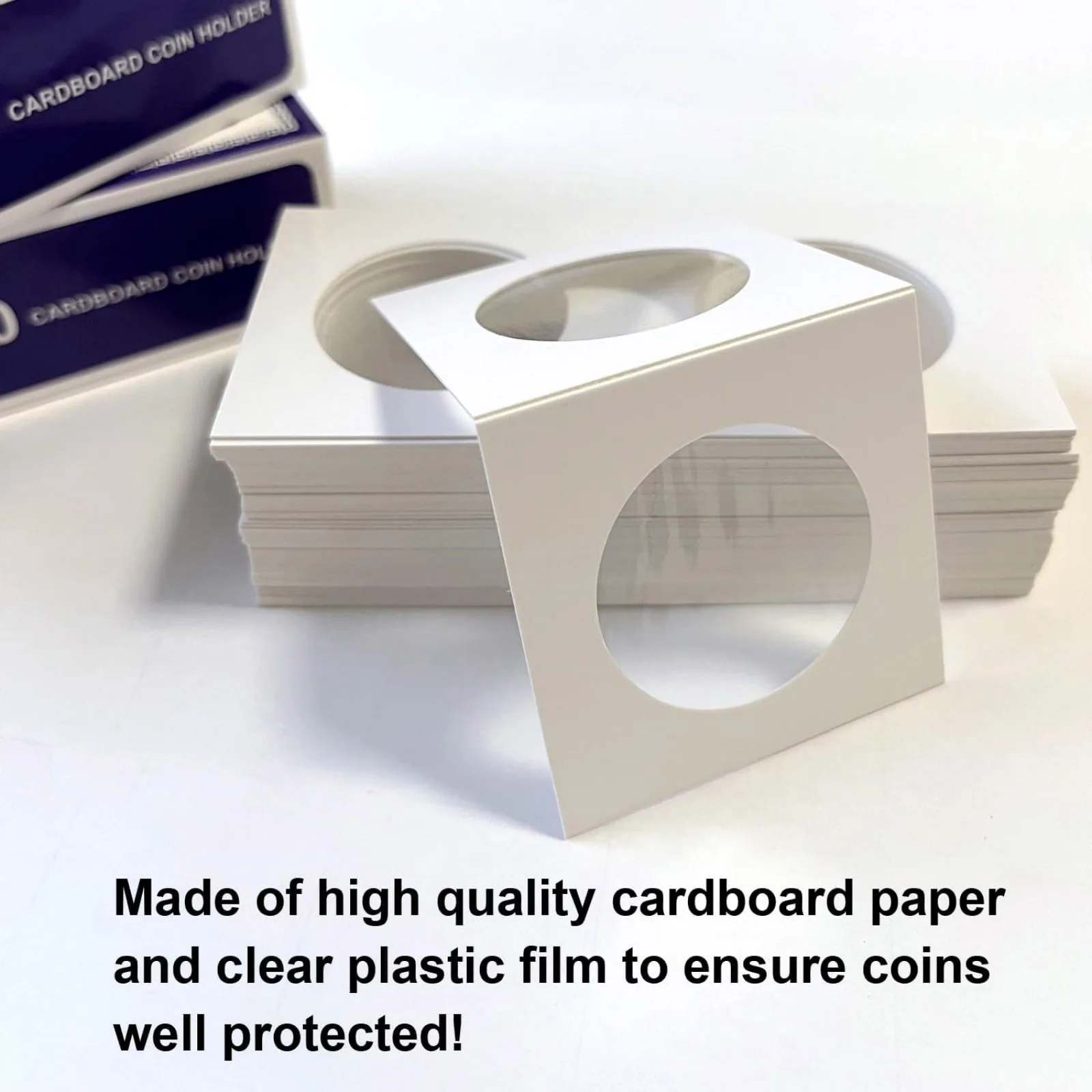 Фото 200 шт. картонных держателей для монет 4 размеров (20,5-40 мм), флипы для хранения коллекций монет, для монет номиналом в 1 пенни, 1 квотердоллар, 1 доллар №4