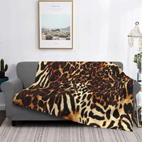 leopard fine art tiger patterned blanket flannel all season abstract portable lightweight blanket for home office bedding