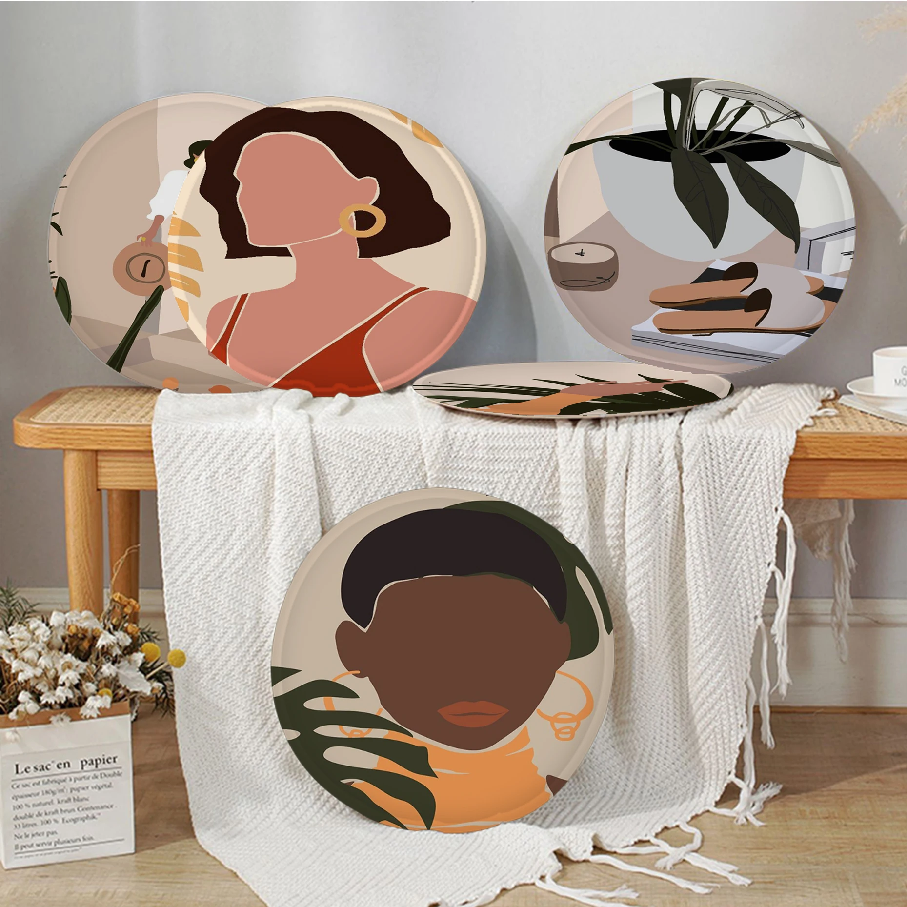 

Abstract Fashion Vintage Girl Art European Seat Cushion Office Dining Stool Pad Sponge Sofa Mat Non-Slip Sofa Decor Tatami