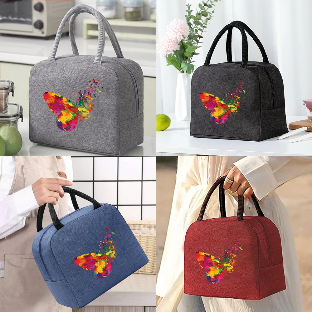 

Insulated Lunch Bag Thermal Food Picnic Trend Butterfly comics print Handbags Box for Women Kids Cooler Lunch Bags for Work