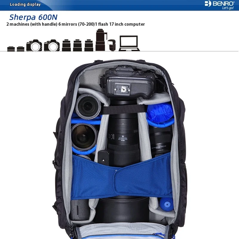 BENRO Sherp600N профессиональная сумка для фотоаппарата на плечо рюкзак Nikon Canon 400 500 300 мм