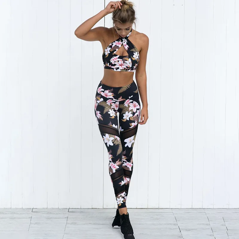

Fitness Leggings Plants Printed Lady Workout Push Up Legging Fashion Solid Color Bodybuilding Jeggings Lady Pants High Waist