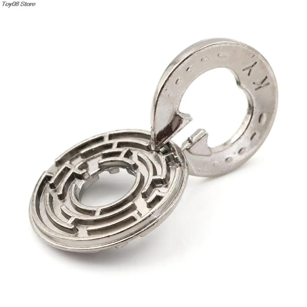 

1PCS 52x6mm Metal IQ Mind Brain Teaser Unlocked Maze Puzzle Labyrinth Educational Toy Gift Game For Children Kids 52x6mm
